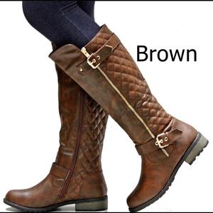 Brown Wide Calf Boot